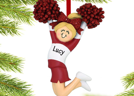 holiday personalized cheerleader red and white uniform christmas ornament – Christmas ornament, holiday tree decoration or gi