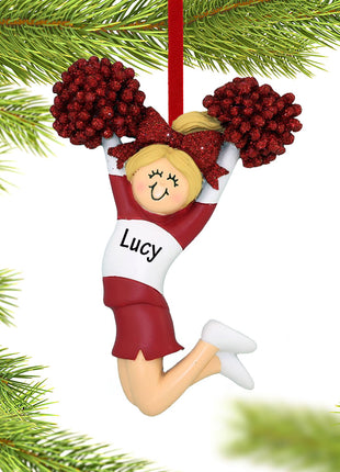 Cheerleader Red and White Uniform Ornament  by ORNAMENT CENTRAL Ornament