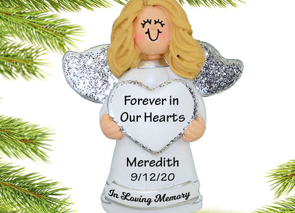 decorative personalized memorial angel christmas ornament – Christmas ornament, holiday tree decoration or gift
