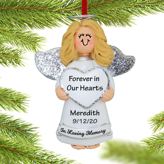 decorative personalized memorial angel christmas ornament – Christmas ornament, holiday tree decoration or gift