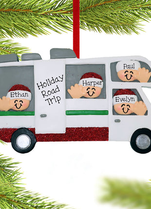 RV Motor Home Family of 4 Ornament  by ORNAMENT CENTRAL Ornament