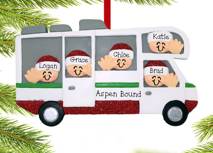 holiday personalized rv motor home family of 5 christmas ornament – Christmas ornament, holiday tree decoration or gift