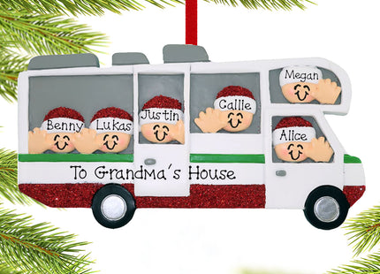 decorative personalized rv motor home family of 6 christmas ornament – Christmas ornament, holiday tree decoration or gift