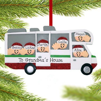 decorative personalized rv motor home family of 6 christmas ornament – Christmas ornament, holiday tree decoration or gift