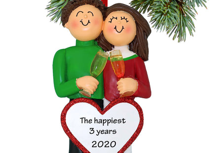 keepsake personalized anniversary couple christmas ornament – Christmas ornament, holiday tree decoration or gift