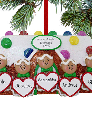 Gingerbread Family of 5 Family Ornament  by ORNAMENT CENTRAL Ornament