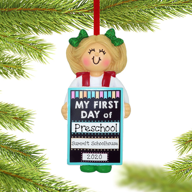 First Day of School With Blackboard Personalized Ornament