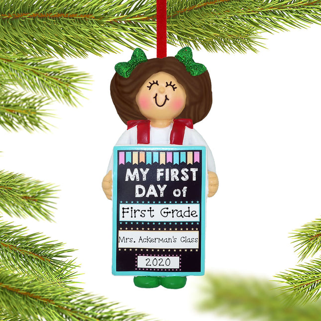 First Day of School With Blackboard Personalized Ornament