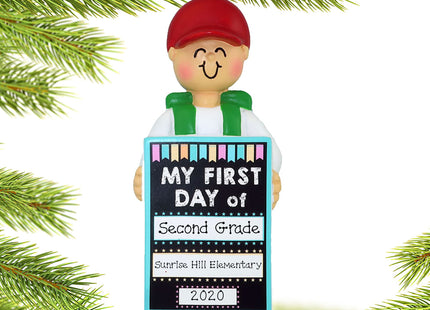 custom personalized first day of school christmas ornament – Christmas ornament, holiday tree decoration or gift