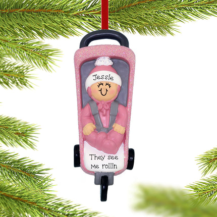 engraved personalized baby stroller christmas ornament – Christmas ornament, holiday tree decoration or gift