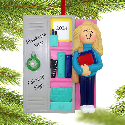 Teen at Locker Personalized Ornament