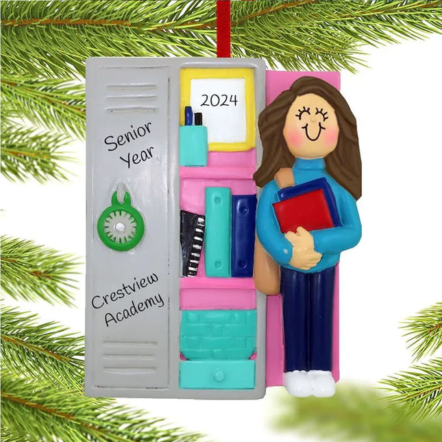 Teen at Locker Personalized Ornament