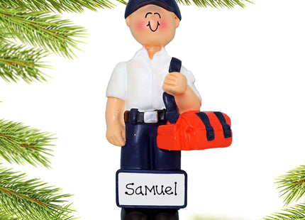 engraved personalized emt male christmas ornament – Christmas ornament, holiday tree decoration or gift
