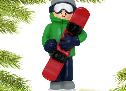 personalized personalized snowboarding boy christmas ornament – Christmas ornament, holiday tree decoration or gift