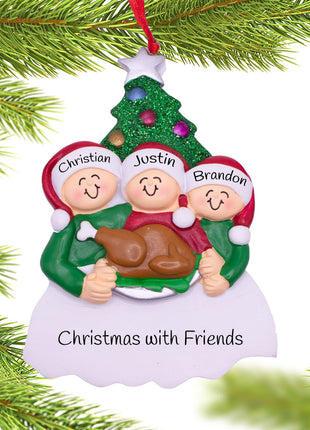 Personanalized Christmas Dinner Family of 3 Ornament  by ORNAMENT CENTRAL Ornament
