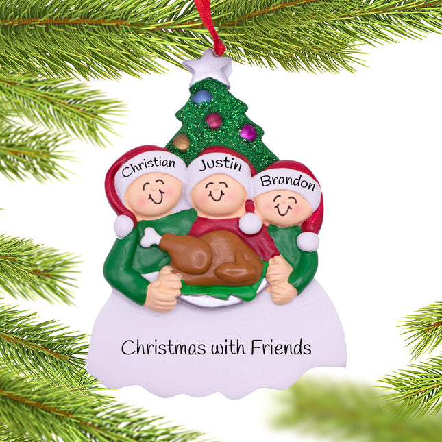 Christmas Dinner Family of 3 Ornament
