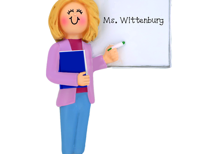 Teacher at Whiteboard Personalized Ornament