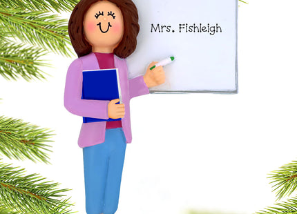 engraved personalized teacher at whiteboard christmas ornament – Christmas ornament, holiday tree decoration or gift