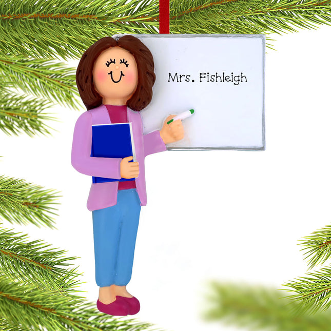 Teacher at Whiteboard Personalized Ornament