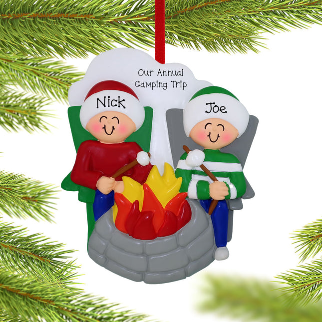 Firepit Family Personalized Ornament - 2, 3, 4, 5, 6 Family Members
