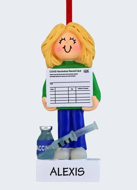 Covid-19 Vaccine Girl Ornament