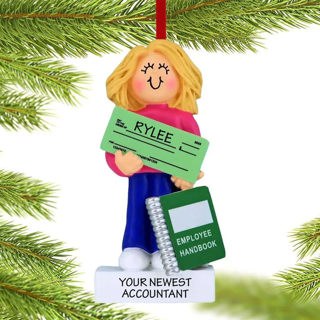 custom personalized new job girl christmas ornament – Christmas ornament, holiday tree decoration or gift