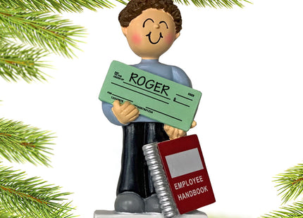 custom personalized new job boy christmas ornament – Christmas ornament, holiday tree decoration or gift