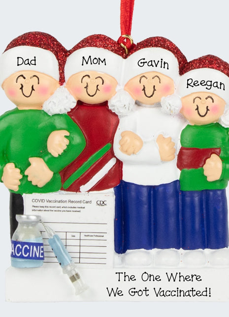 Vaccine Family of 4 Ornament