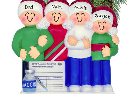 keepsake personalized vaccine family of 4 christmas ornament – Christmas ornament, holiday tree decoration or gift