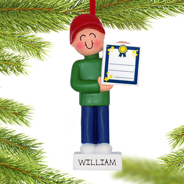 personalized personalized school award boy christmas ornament – Christmas ornament, holiday tree decoration or gift