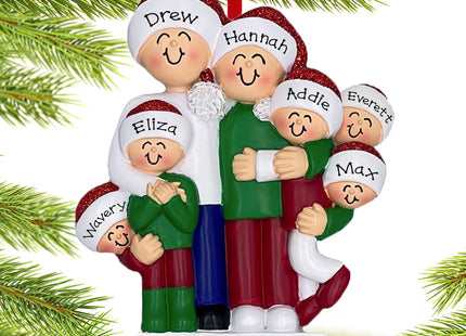 holiday personalized family of 7 holiday joy christmas ornament – Christmas ornament, holiday tree decoration or gift