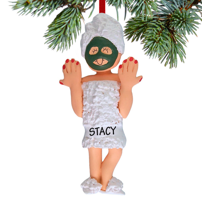 decorative personalized spa day christmas christmas ornament – Christmas ornament, holiday tree decoration or gift