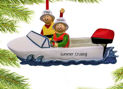 keepsake personalized boat couple christmas ornament – Christmas ornament, holiday tree decoration or gift