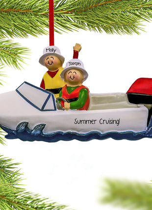 Boat Couple Ornament  by ORNAMENT CENTRAL Ornament