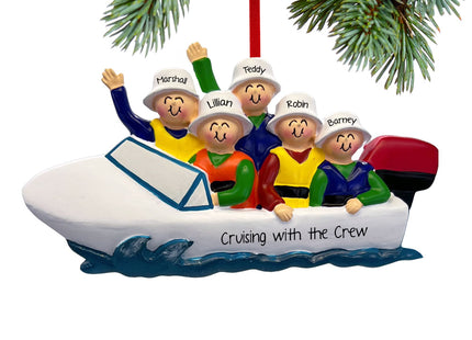 personalized personalized boating family of 5 christmas ornament – Christmas ornament, holiday tree decoration or gift