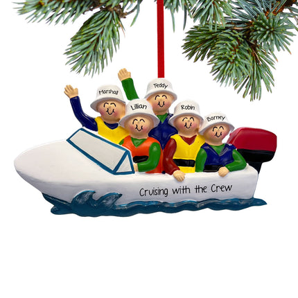 personalized personalized boating family of 5 christmas ornament – Christmas ornament, holiday tree decoration or gift