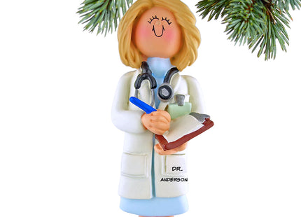 custom personalized doctor female christmas ornament – Christmas ornament, holiday tree decoration or gift