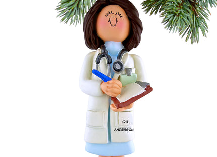 decorative personalized doctor female christmas ornament – Christmas ornament, holiday tree decoration or gift