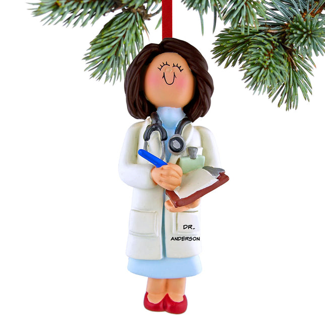 decorative personalized doctor female christmas ornament – Christmas ornament, holiday tree decoration or gift