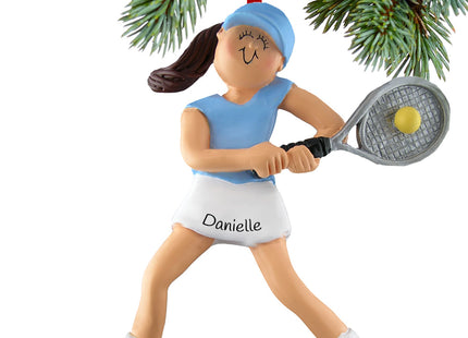 keepsake personalized tennis player girl christmas ornament – Christmas ornament, holiday tree decoration or gift