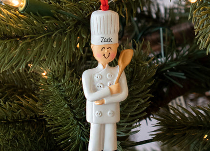 engraved personalized chef male christmas ornament – Christmas ornament, holiday tree decoration or gift