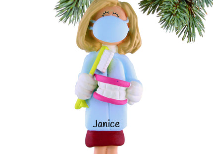 holiday personalized dentist/hygienist female christmas ornament – Christmas ornament, holiday tree decoration or gift