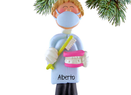 engraved personalized dentist/hygienist male christmas ornament – Christmas ornament, holiday tree decoration or gift