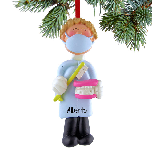 engraved personalized dentist/hygienist male christmas ornament – Christmas ornament, holiday tree decoration or gift