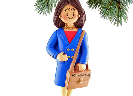 keepsake personalized business female christmas ornament – Christmas ornament, holiday tree decoration or gift