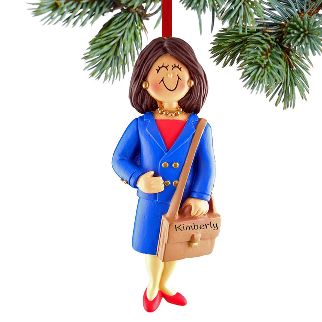 keepsake personalized business female christmas ornament – Christmas ornament, holiday tree decoration or gift