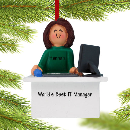 Computer With Desk & Screen Personalized Ornament