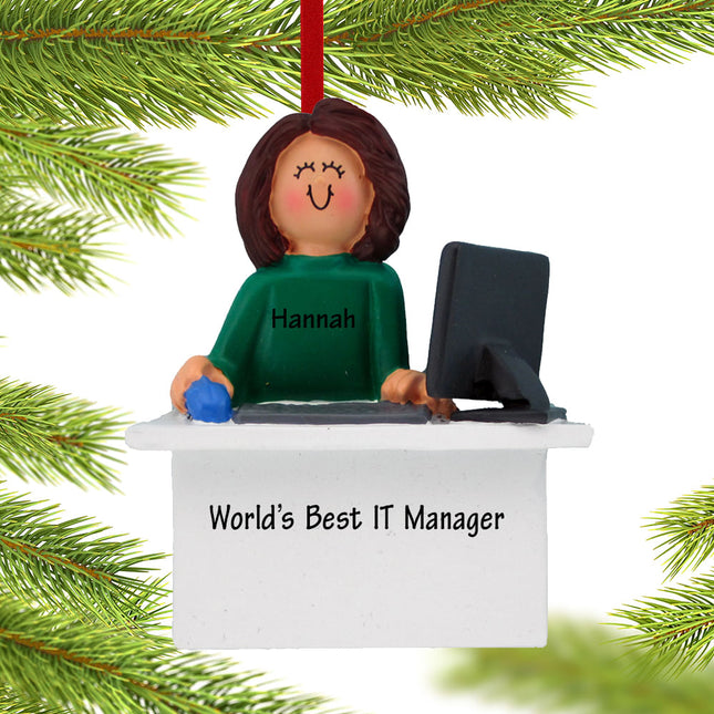 Computer With Desk & Screen Personalized Ornament