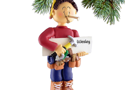 holiday personalized handyman christmas ornament – Christmas ornament, holiday tree decoration or gift