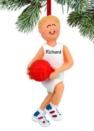 Personalized Basketball Player Holding Basketball Boy Christmas Ornament - by ORNAMENT CENTRAL Personalized Ornament